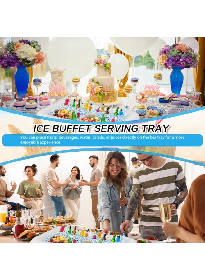 SwimBoBo Inflatable Ice Serving Buffet Bar with Drain Plug BBQ Picnic Pool Party Supplies Buffet Salad Food & Drinks Tray for Party Picnic & Camping (1PCS-135*65CM) - Image 4